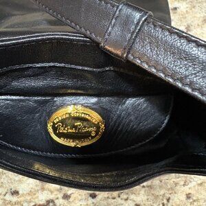 PALOMA PICASSO Vintage COUTURE Handbag Black LEATHER and Patent, Signed LOGO
